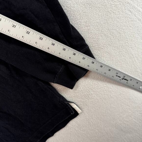 Vintage Sonoma Rugby shirt Men's Large Black Solid Striped Collared Preppy 90s - Picture 6 of 7